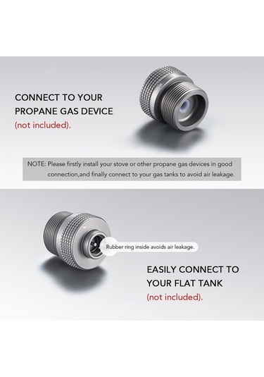 Ebitda Kamp Gazı Adaptörü - Propan Gaz Bağlantı Parçası - Gaz Tankı Dönüştürücü - Açık Hava Kampı, Yürüyüş, Balıkçılık İçin Gümüş Gümüş