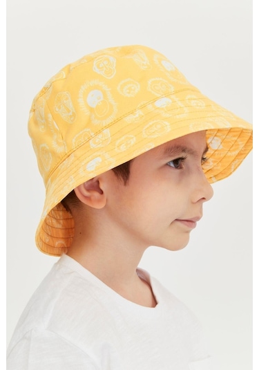 Benitto Kids Erkek Çocuk Desenli Bucket Şapka 7007-sarı Sarı