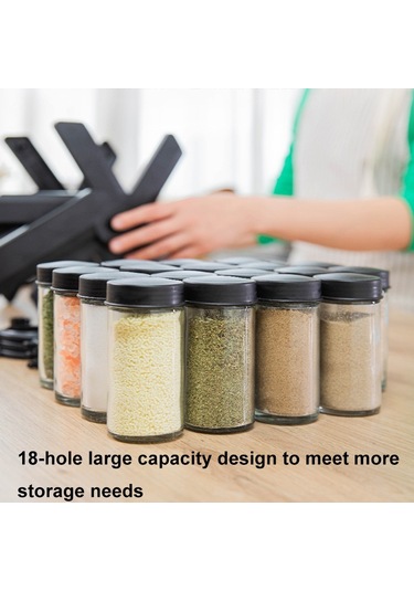 Sones 18'i 1 Arada Dönen Dönme Dolap Mutfak Sos Şişesi Tutucu Seti Siyah