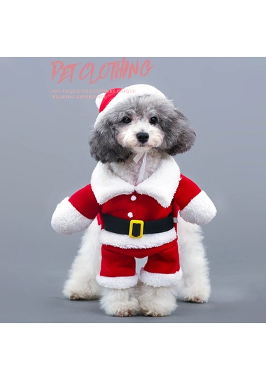 Xindoker Kışlık Noel Temalı Köpek Kıyafeti - Rüzgar Geçirmez Polar Kumaş, Ayarlanabilir Bel