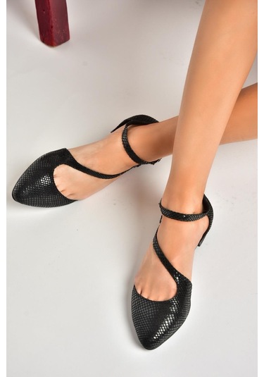 Fox Shoes Siyah Kadın Babet D726016907 Siyah