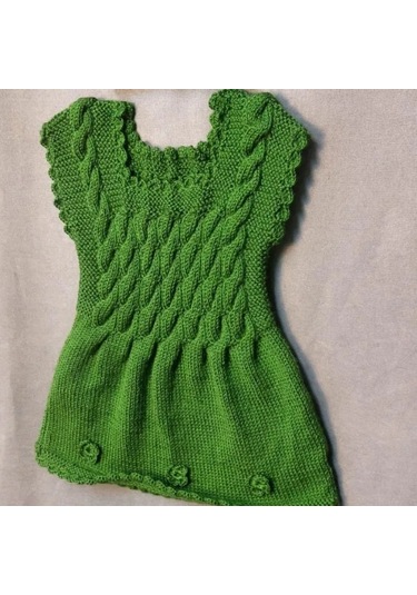 Uretti - Talia 8659 - El Örgüsü Kız Çocuk Elbise - Bandana - Patik Üçlü Takım - 2 Yaş Yeşil Uretti - Talia 8659 - El Örgüsü Kız Çocuk Elbise - Bandana - Patik Üçlü Takım - 2 Yaş Yeşil