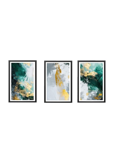 3'lü Modern Yağlı Boya Desenli Foreks Tablo