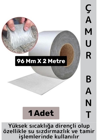 Ultra Güçlü Su Geçirmez Isıya Dayanıklı Alüminyum Folyo İzolasyon Tamirat 96 Mm X 2 Metre Çamur Bant