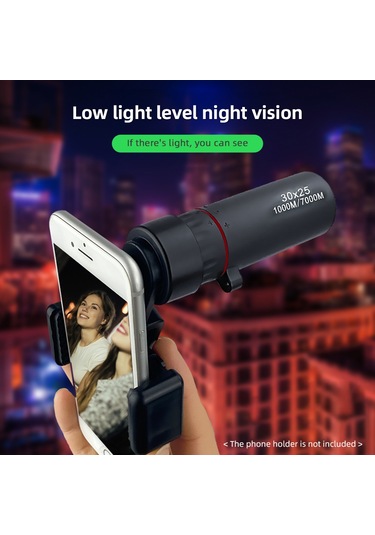 Suofeng Bak4 Prisma 30x25 Mini Monoküler Teleskop - Yeşil Çok Katmanlı Kaplama, 50g Hafif, Taşınabilir Çanta İle Siyah