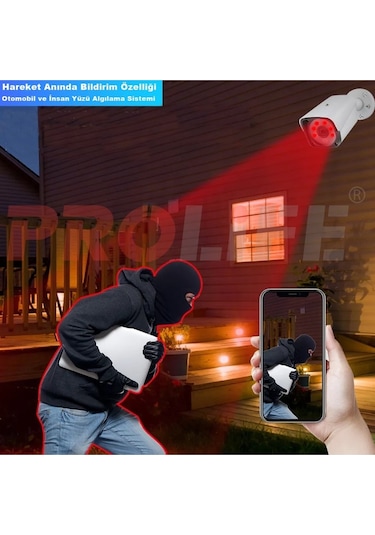 16 Kameralı Yapay Zeka Özellikli Yüz Tanıma ve Araç Algılamalı 5 Mp Kuruluma Hazır Kamera Seti