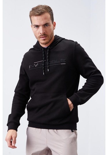 Tommy Life Siyah Kanguru Cep Standart Kalıp Kapüşonlu Erkek Sweatshirt - 87883 Siyah