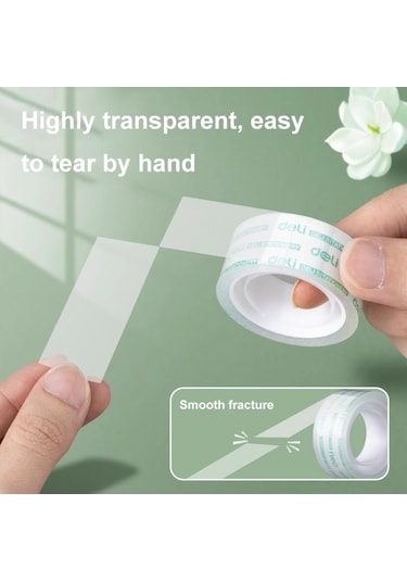 Deli Küçük Yüksek Viskozite Ofis Şeffaf Teyp Öğrenci Kırtasiye Kaseti, Size:12 Rolls Width 1.2cm X Length 12.8m Diğer