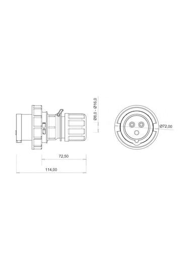 Bemis 3x16a Düz Fiş 220v Ip67