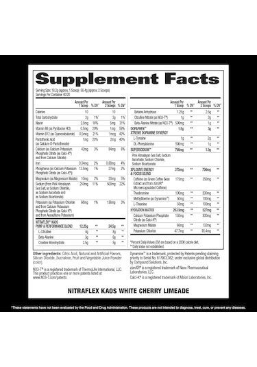 Gat Sport Nitraflex Kaos Preworkout Powder Citrulline Nitrates Pump & Focus Booster 40 Servings Karışık