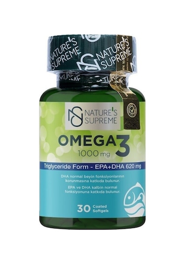 Natures Supreme Omega 3 1000 Mg 30 Kapsül Aromasiz