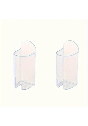 Tongdashop 2li Yapışkanlı Elektrikli Diş Fırçası Askısı Transparan Drilsiz Duvar Montajı Şeffaf