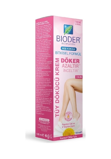 Bioder Normal Ciltler için Papatya Özü + E Vitamini Tüy Dökücü Krem 100 ML