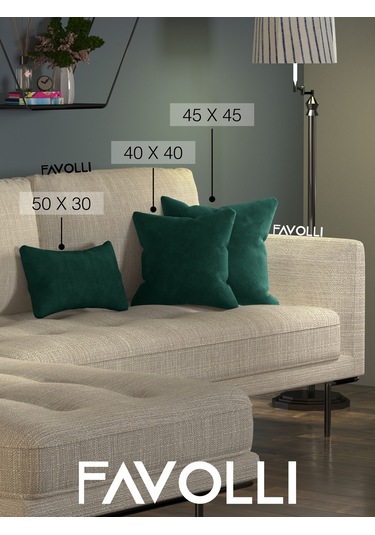 Br Favolli Kadife Dokulu Deniz Yeşili Kırlent Kılıfı Dream Serisi Punch Için Uygun Gizli Fermuar Deniz Yeşili