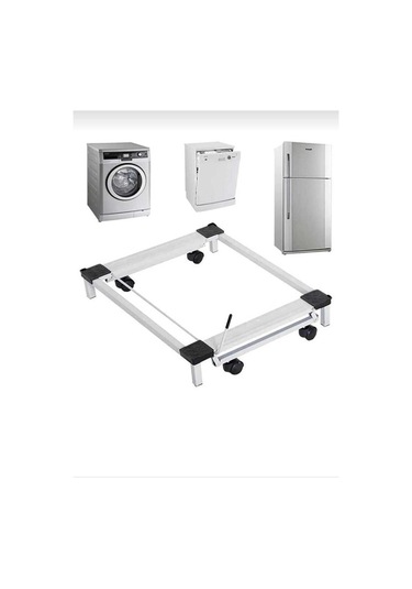 Gri Beyaz Eşya Altlığı Tekerlekli Çamaşır Bulaşık Buzdolabı V.s Makinesi Altlığı