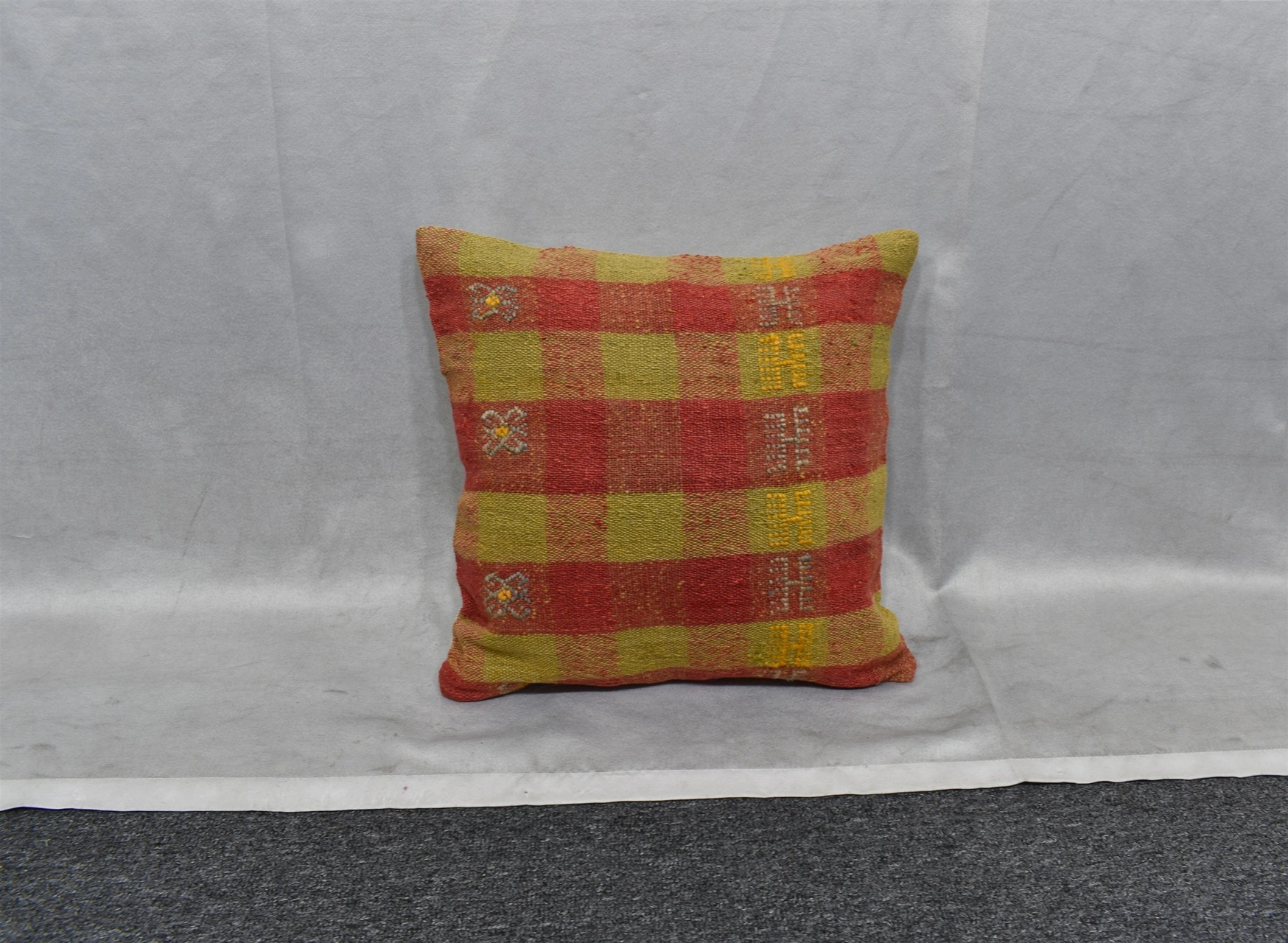 Zehra Abla Halı Yeni El Dokuma Dekoratif Kilim Kırlent Yastık Kılıfı 6520 Çok Renkli