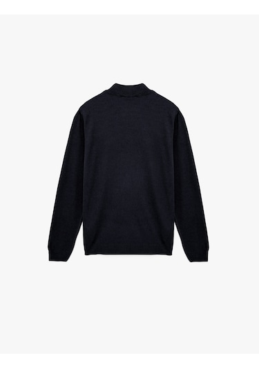 Koton Uzun Kollu Regular Fit Dik Yaka Basic Triko Kazak Lacivert 6wam70003ht Lacivert