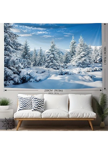 Kar Sahne Noel Goblen Polyester Blacklight Goblen, Oturma Odası Yatak Odası Ofis Ev Dekor Için Duvar Asılı