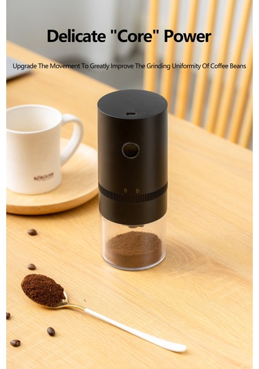 Yifomall Usb Şarjlı Elektrikli Kahve Değirmeni - Beyaz Abs Ve Paslanmaz Çelik, Ev/ofis/bar Uygun, 405g, Temizlik Fırçası İle Beyaz