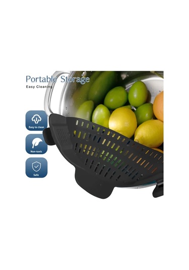 Chenkestoreone Mavi Pratik Klipsli Süzgeç - Tencereler Ve Kaseler İçin, Elektriksiz, Makarna Sebze Meyve Süzme, Dayanıklı Ev Ve Karavan Mutfak Aksesuarı Mavi