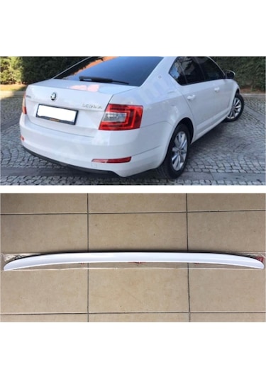 Skoda Octavia Bagaj Üstü Spoiler Bagaj Çıtası Parlak Beyaz