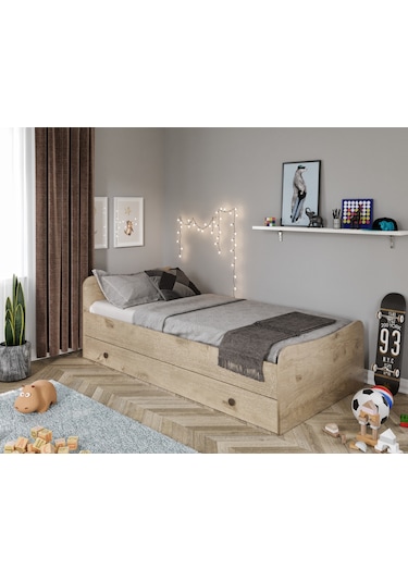 Kznhome Selen Yavrulu Karyola Meşe - Tamamı 1. Kalite Mdf