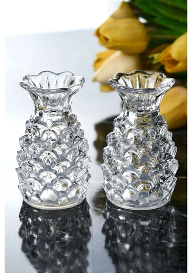 Pineapple Ananas Model 2'li Cam Tuzluk Biberlik Seti Per15525 Seffaf Şeffaf