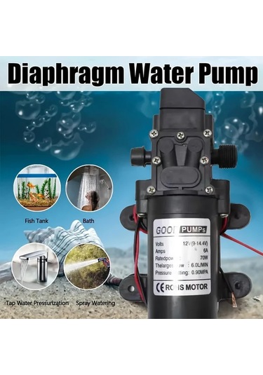 Dashanshop Yüksek Basınç 130psı 12v Su Pompası - Kendinden Emişli 1 59 Gallon Dak