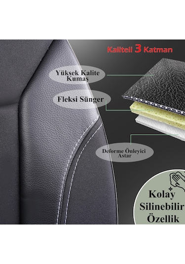 Z&C MAXTECH Fiat Linea Özel Tasarım Tam Takım Oto Koltuk Kılıfı Seti CLASSY