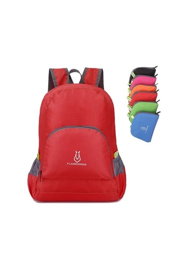 Flybuy Yürüyüşü Suya Sırt Seyahat Mekan Kırmızı Katlanabilir Kamp Kadınlar İçin Hafif Günlük Erkekler Dış Dayanıklı Dağ Çantası Çantası Çanta Qr Kırmızı