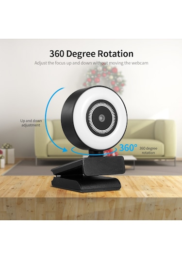 Suofeng "1080p Hd Otomatik Odaklı Mini Halka Web Kamerası - Video Konferans & Canlı Yayın İçin"