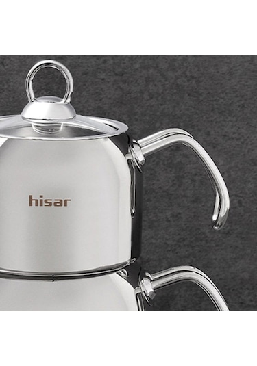 Hisar Satürn Çelik Çaydanlık - Inox - 2 Lt + 1 Lt Inox