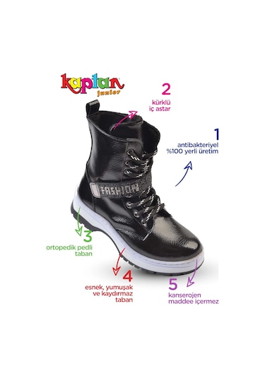 Kaptan Junior Kız Çocuk Botu Frydk 432-436 Siyah