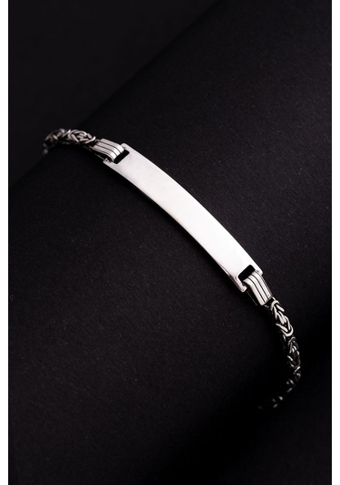 Erkek Gümüş Bileklik - 2.8 Mm İsim Yazılabilir Kral Zincir Gümüş Bileklik