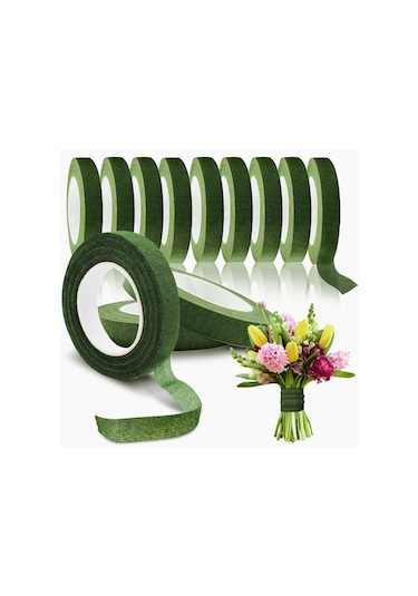 Roco Paper Çiçek Bandı Koyu Yeşil 12 Rulo 1 Cm X 35 M