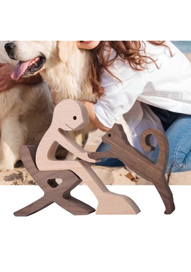 Suntek Ahşap Oyma Tahsil Figürler Köpek Sevgilisi Stil-a
