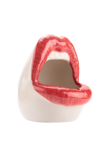 Yaratıcı Sukulent Kaktüs Saksısı, Seramik Küçük Çiçek Bitkileri Kapları Büyük Dudaklar Saksı Ev Ofisi İçin, Kırmızı