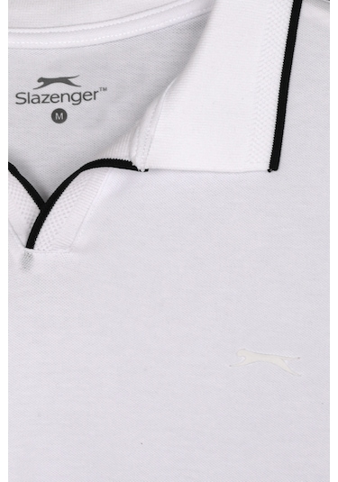 Slazenger Zıther Erkek Polo Yaka Beyaz Tişört