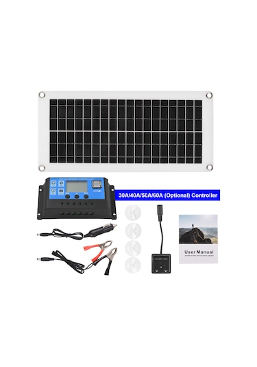 Symbee 20w 12v Polikristal Güneş Paneli Seti - 300w 60a Şarj Kontrol Cihazlı, Su Geçirmez Karavan/rv İçin