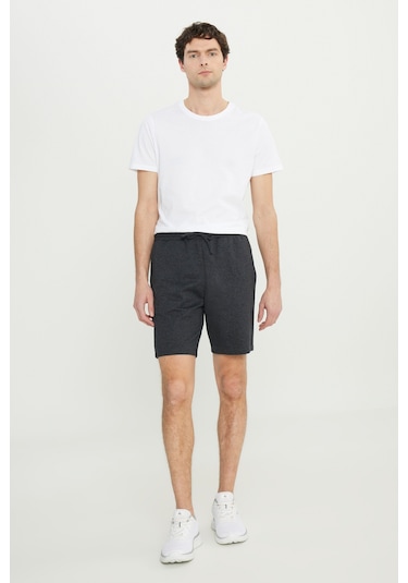 Erkek Antrasit - Gri Melanj 2'li Paket Pamuklu Rahat Nefes Alabilen 2 İplik Cepli Örme Standart Fit Şort Antrasit - Gri Melanj Erkek Antrasit - Gri Melanj 2'li Paket Pamuklu Rahat Nefes Alabilen 2 İplik Cepli Örme Standart Fit Şort Antrasit - Gri Melanj