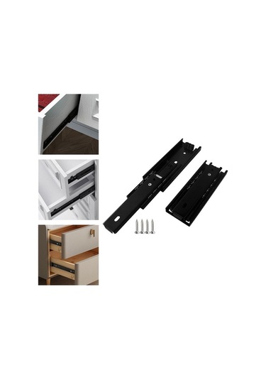 Trendooze Homyl Dolap Çekmece Rayları Mobilya Uzunluk 5-inç Siyah Takım İçi