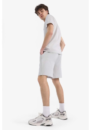 Defacto Beli Bağcıklı Dar Paça Şort E5843ax25smgr184 Gri