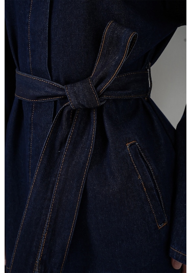 Kadın Ceket Pantolon Kot İkili Takım 30059 - Lacivert Lacivert