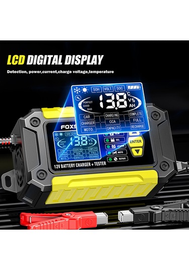 Symbee Foxsur 12v 6a Akü Şarj Cihazı Ve Test Aleti - Motor Ve Araçlar İçin Çok Amaçlı
