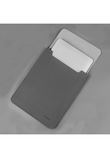 Novahub Gri Manyetik Olmayan Dizüstü Bilgisayar Astar Çantası Su Geçirmez Taşınabilir Düşme Önleyici Bilgisayar Çantası Düz Kılıf L Gri