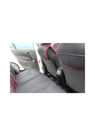 Ford Focus 1 Uyumlu Lüx Oto Koltuk Minderi Ön Arka 5'li Set Siyah Kırmızı Fs