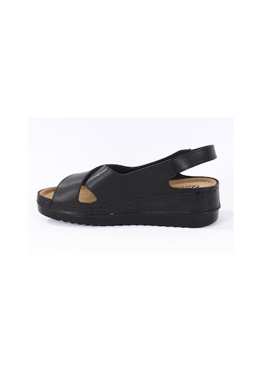 Dagoster Dza37-3031 Siyah Günlük Ortopedik Kadın Sandalet 001