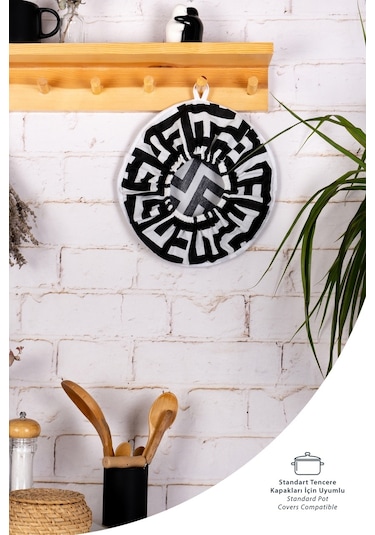 3 Adet Şık Ve Pratik Demlematik: Pilav Demleme Örtüsü , Tencere Kapağı Bonesisiyah Labirent