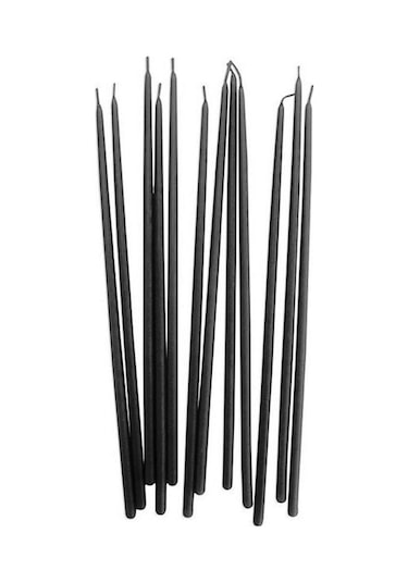 Vıp 35 Cm 8 Pcs Church Black Candles Siyah Arınma Mumu 35 Cm 8 Adet Siyah İnce Mum Siyah Kilise Mumu Renkli