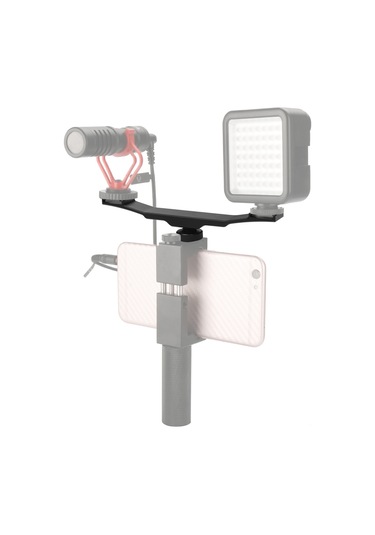 Teltree Fotoğraf Ve Video Çekimi İçin Çift Soğuk Ayaklı Uzatma Çubuğu, Tripoda Montajlı Cnc Alüminyum Siyah